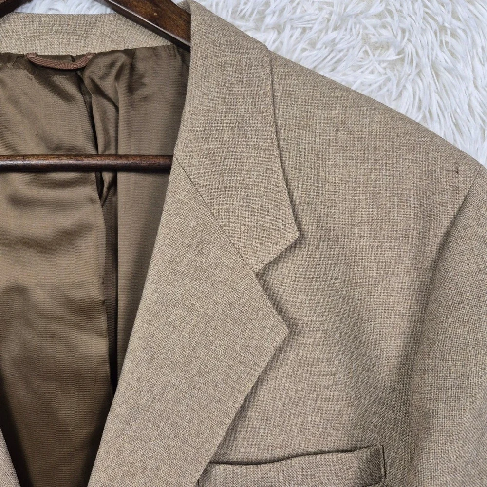 Vintage‎ Levis Action Suit Mens 44S Tan Sta-Prest 2 Piece Blazer Pants Set